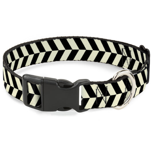 Plastic Clip Collar - Rhombus Split Cream/Black