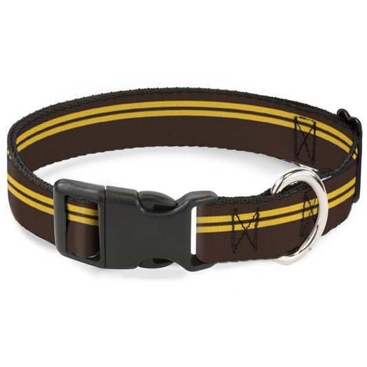 Plastic Clip Collar - Racing Stripe Brown/Gold