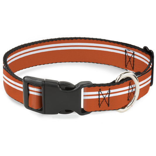 Plastic Clip Collar - Racing Stripe Orange/White