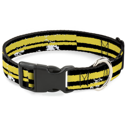 Plastic Clip Collar - Racing Stripe2 Weathered Black/Yellow