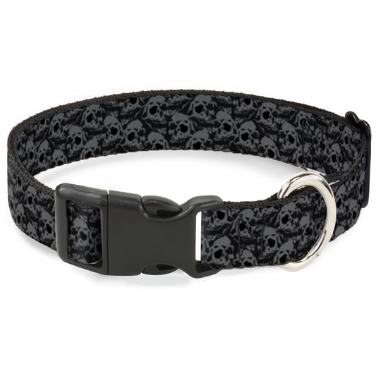 Plastic Clip Collar - Skull Yard Black/Gray