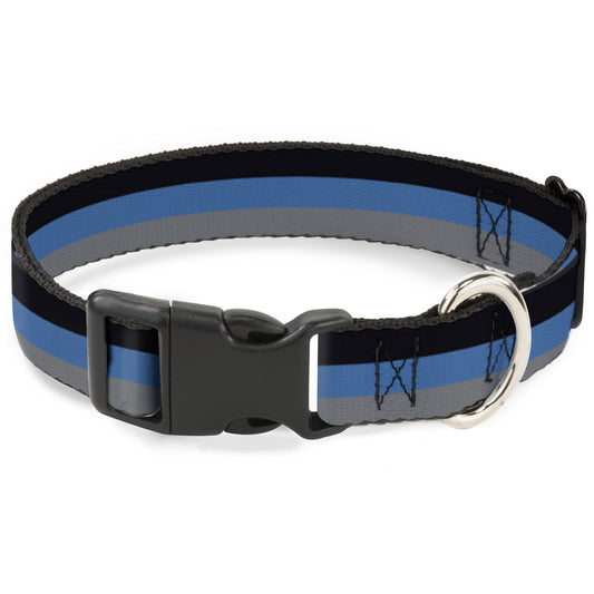 Plastic Clip Collar - Stripes Black/Turquoise/Gray