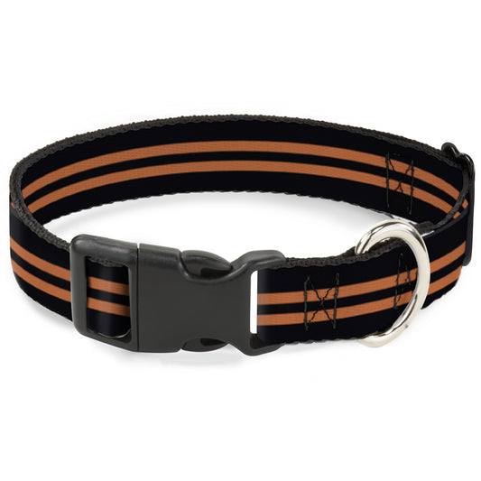 Plastic Clip Collar - Stripe Black/Orange
