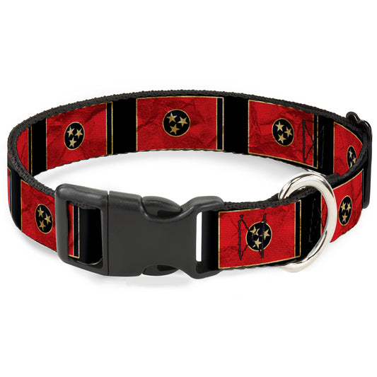 Plastic Clip Collar - Tennessee Flag/Black Distressed