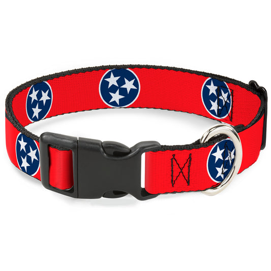 Plastic Clip Collar - Tennessee Flag Stars Red/White/Blue