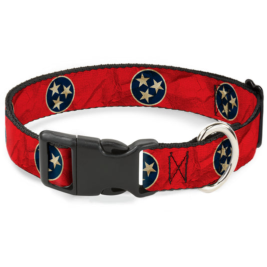 Plastic Clip Collar - Tennessee Flag Stars CLOSE-UP Distressed