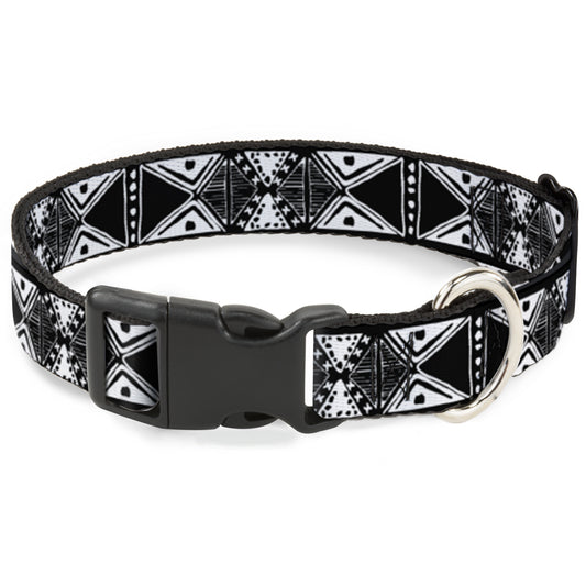 Plastic Clip Collar - Tribal1 Black/White
