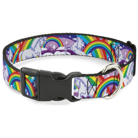 Plastic Clip Collar - Unicorns in Rainbows w/Sparkles/Purple