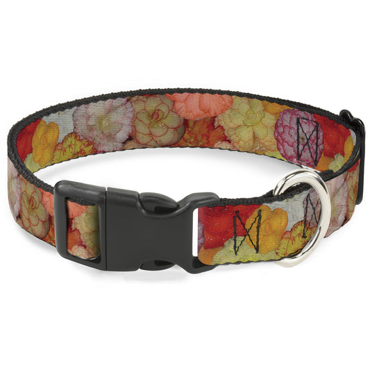 Plastic Clip Collar - Vivid Floral Collage2 Yellows/Pinks/Oranges