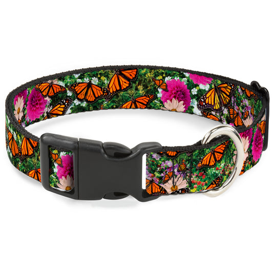 Plastic Clip Collar - Vivid Monarch Butterfly Garden