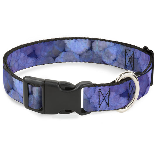 Plastic Clip Collar - Vivid Floral Collage3 Blues/Purples