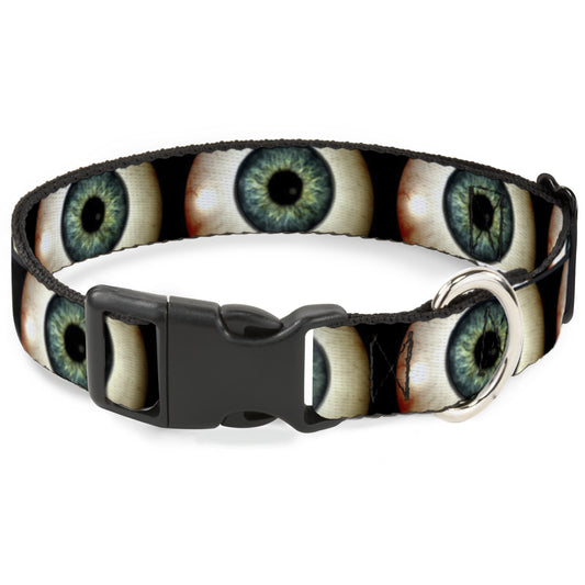 Plastic Clip Collar - Vivid Blue Eyeball Black