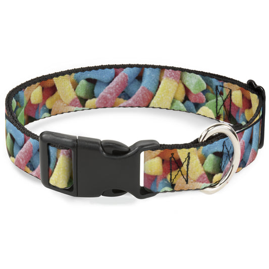 Plastic Clip Collar - Vivid Sour Worms Stacked