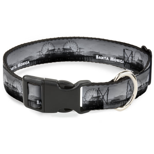 Plastic Clip Collar - Vivid SANTA MONICA Pier Skyline Grays/White