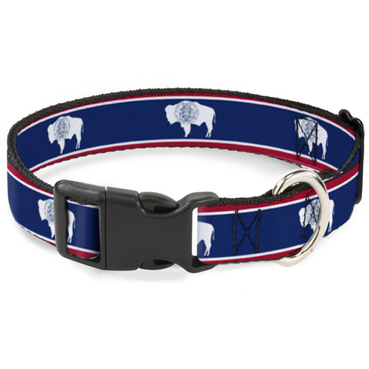 Plastic Clip Collar - Wyoming Flags