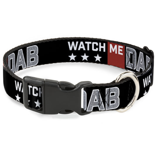 Plastic Clip Collar - WATCH ME DAB/Stars Black/Red/White/Crackle Gray