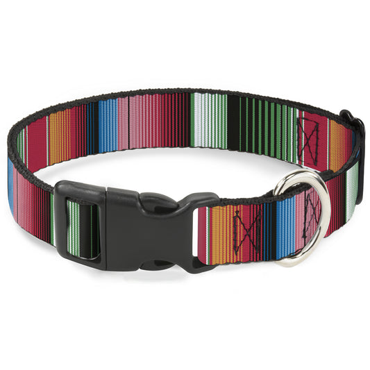 Plastic Clip Collar - Zarape5 Vertical Multi Color Stripe