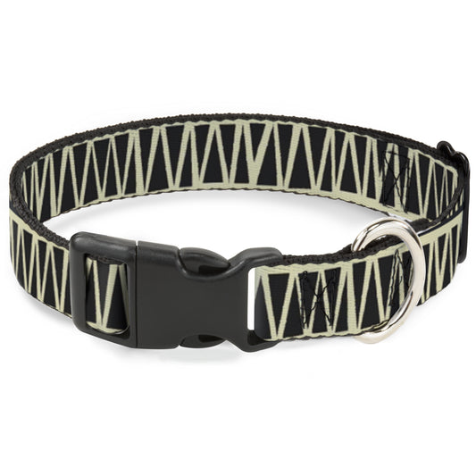Plastic Clip Collar - Zig Zag Doodle Cream/Black