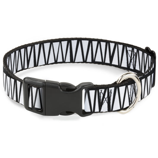 Plastic Clip Collar - Zig Zag Doodle Black/White