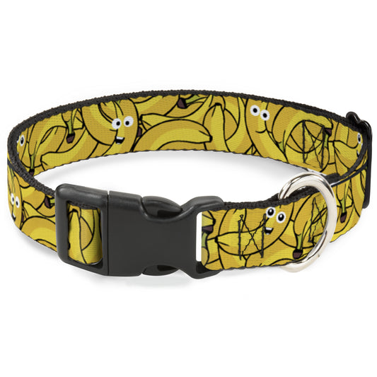 Plastic Clip Collar - Bananas Stacked Cartoon Yellows