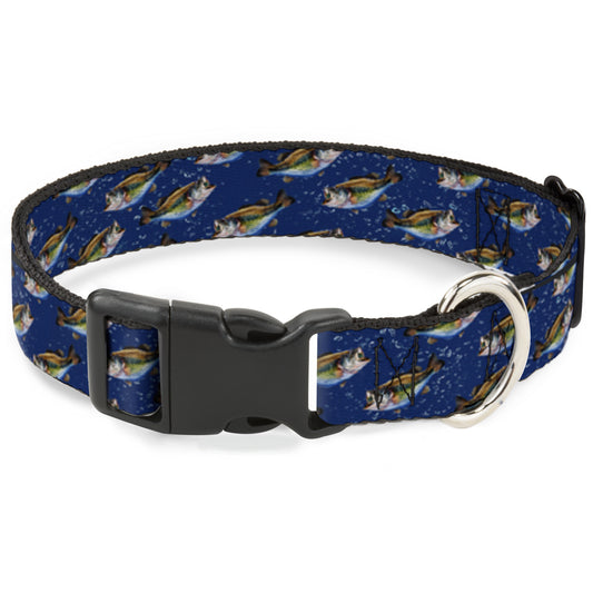 Plastic Clip Collar - Bass Fish/Water Bubbles
