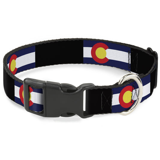 Plastic Clip Collar - Colorado Flags3/Black