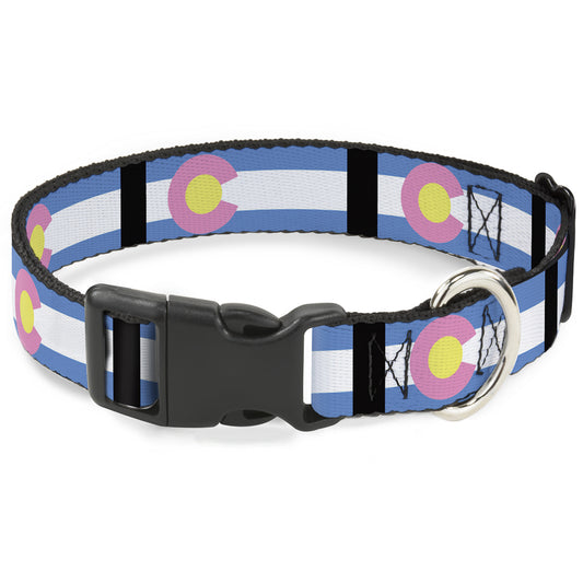 Plastic Clip Collar - Colorado Flags Pastel