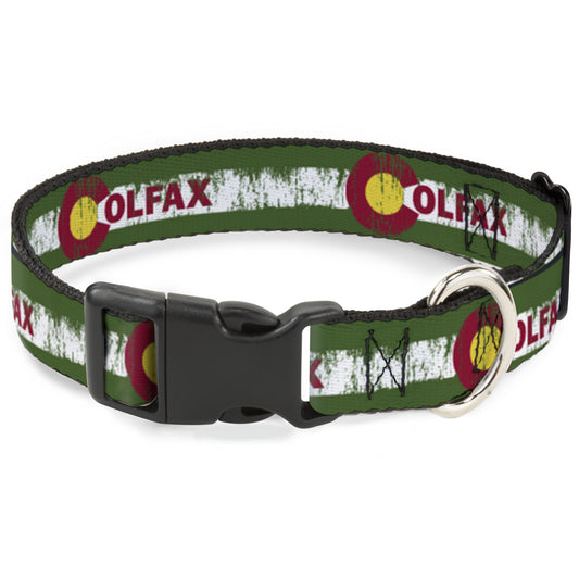 Plastic Clip Collar - COLFAX Green Stripe Weathered
