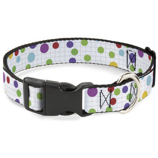 Plastic Clip Collar - Dots/Grid White/Gray/Multi Color