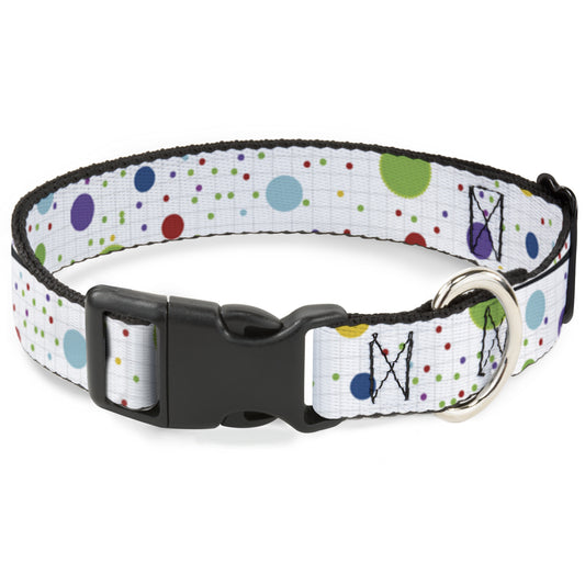 Plastic Clip Collar - Dots/Grid2 White/Gray/Multi Color