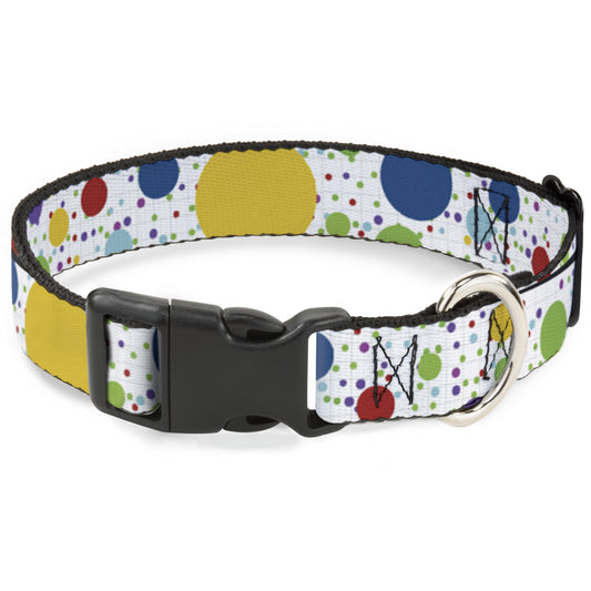 Plastic Clip Collar - Dots/Grid3 White/Gray/Multi Color