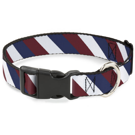 Plastic Clip Collar - Diagonal Stripe Red/White/Navy