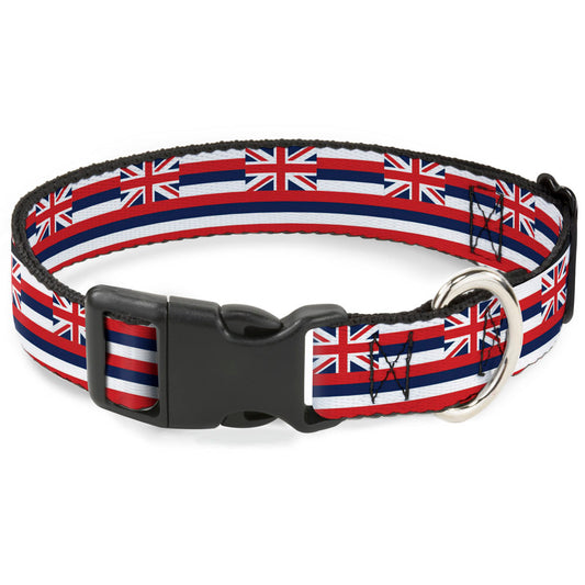 Plastic Clip Collar - Hawaii Flag Continuous Repeat