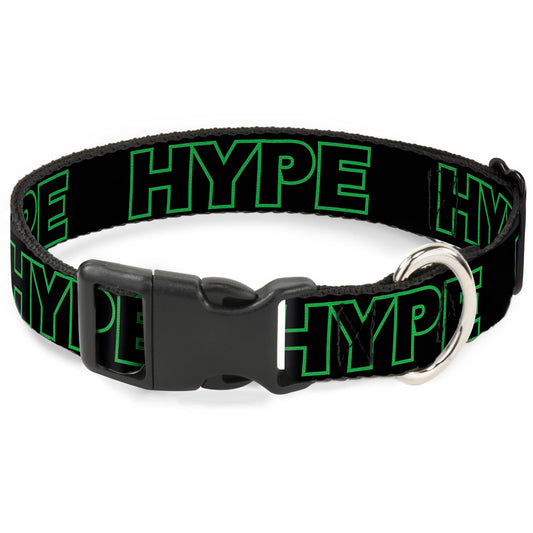 Plastic Clip Collar - HYPE Outline Black/Neon Green