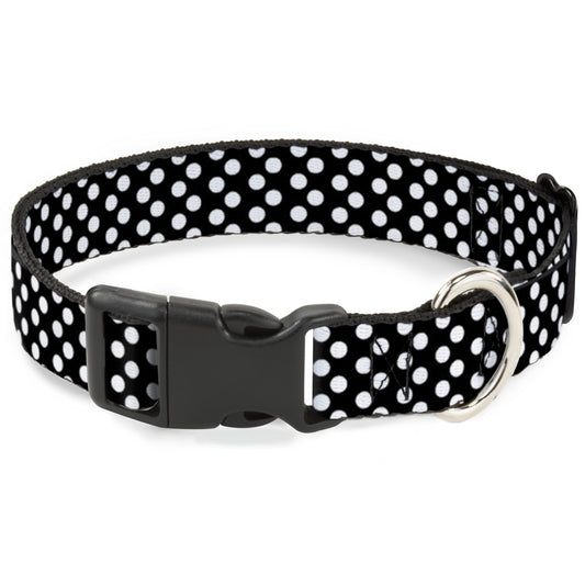 Plastic Clip Collar - Micro Polka Dots2 Black/White
