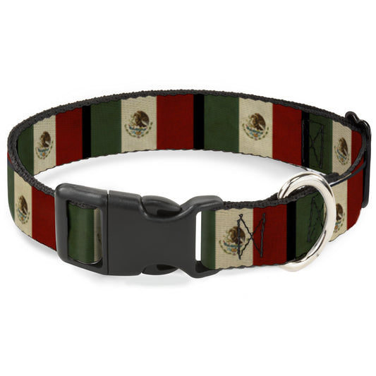 Plastic Clip Collar - Mexico Flag Distressed