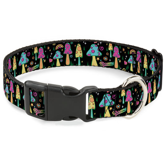 Plastic Clip Collar - Mushroom SHROOMY Garden Black/Multi Color