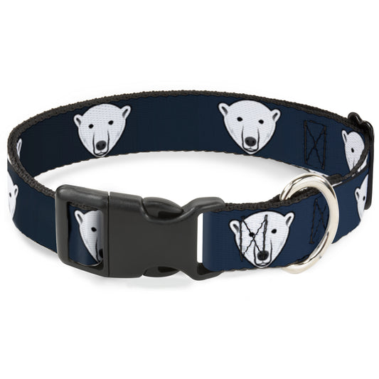Plastic Clip Collar - Polar Bear Repeat Black/Blue Fade