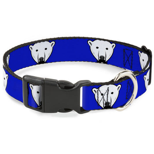 Plastic Clip Collar - Polar Bear w/Mustache Royal