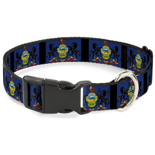 Plastic Clip Collar - Pennsylvania Flags/Black
