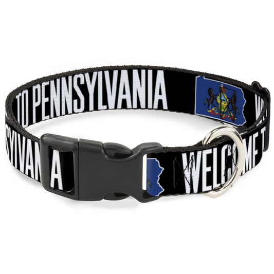 Plastic Clip Collar - Pennsylvania Flag Silhouette WELCOME TO PENNSYLVANIA