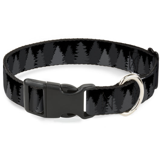 Plastic Clip Collar - Pine Tree Silhouettes Black/Grays