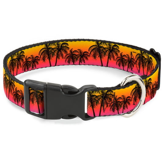 Plastic Clip Collar - Palm Trees Sunset Fade/Black