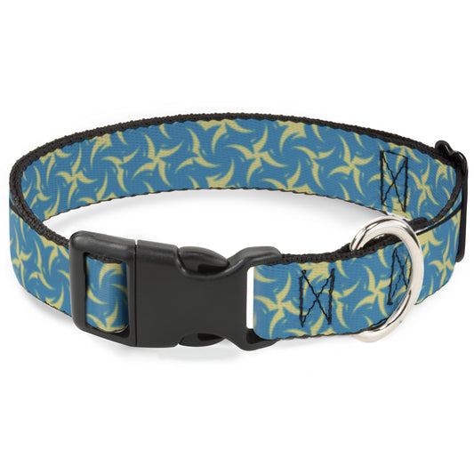 Plastic Clip Collar - Pinwheel Plumes Beige/Turquoise