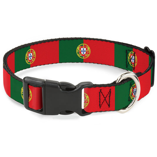 Plastic Clip Collar - Portugal Flag Green/Red