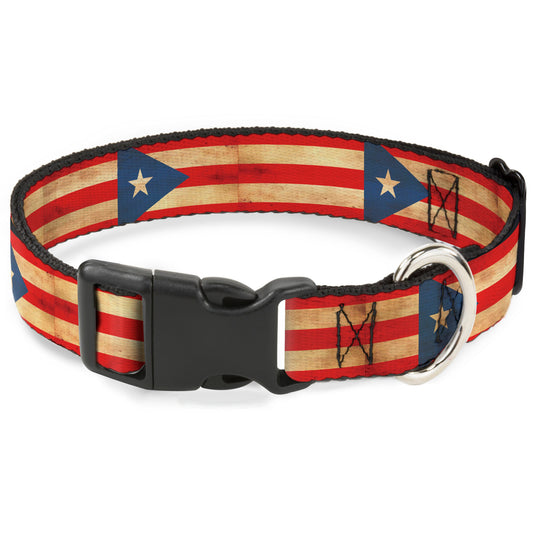 Plastic Clip Collar - Puerto Rico Flag Continuous Vintage