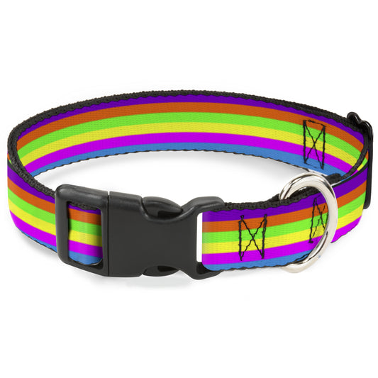 Plastic Clip Collar - Stripes Purple/Orange/Green/Yellow/Pink/Blue