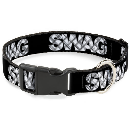 Plastic Clip Collar - SWAG Black/Plaid X White/Gray