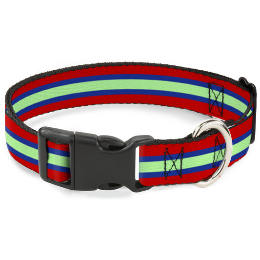 Plastic Clip Collar - Stripes Red/Blue/Green