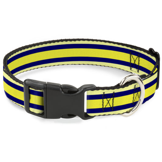 Plastic Clip Collar - Stripes Light Yellow/Navy/Yellow